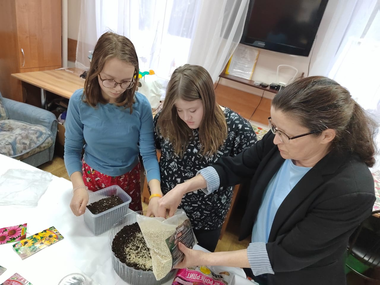 Посев цветов